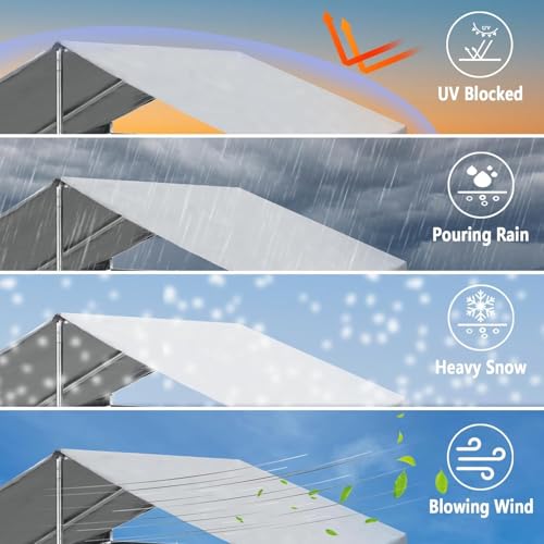 79 Inch Outdoor Dog Kennel for Large Dog, Heavy Duty Galvanized Steel Chain Link Dog Enclosure with Waterproof UV-Resistant Cover, Lockable Door Chain Link Playpen for Rabbits, Chicken(6.6‘ x 6.6’FT)