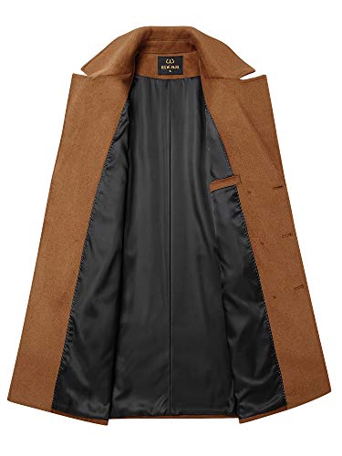 Men's Stylish Wool Blend Double Breasted Long Pea Coat3