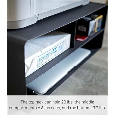 YAMAZAKI Home Tower Desktop Printer Stand - Computer Accessory Office Organizer - Steel