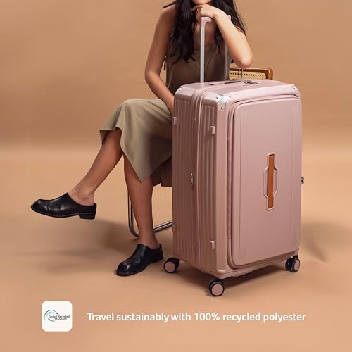Image of Acer Brisbane Suitcase, 28 inch Check-in, with 360 Degree Spin 8 Wheels, Double TSA Lock, Dual Opening (Top and Mid), Expandable, Recycled Polyseter Material, Jacaranda Pink