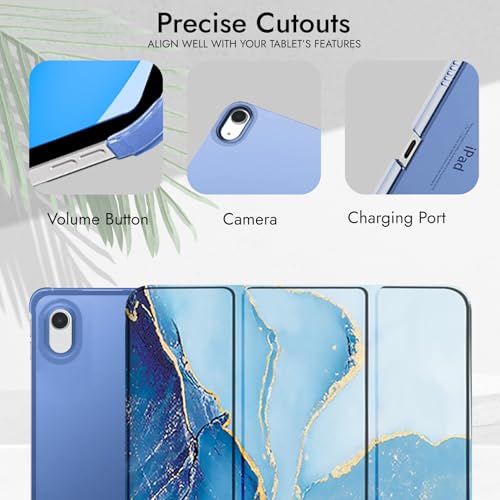 Image of Robustrion Cover for iPad 11th (A16) / 10th Generation Cover Case (2022 /2025), Trifold Flip Case Cover for iPad 11th Generation 11 inch / 10th Gen 10.9 inch [Auto Sleep Wake Suppport] - Marble Blue