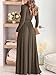 ANRABESS Women Deep V Neck Long Sleeve Slit 2025 Fall Elegant Formal Wedding Guest Cocktail Evening Date Prom Maxi Long Dress Khaki X-Large