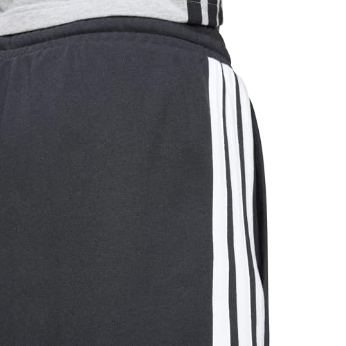 Adidas Men's Essential Three Stripes French Terry Short, Black/White, L