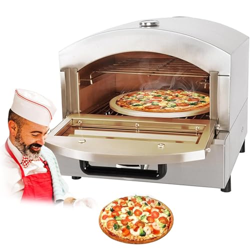DPLWJPP Commercial Electric Gas Pizza Oven with Gauge