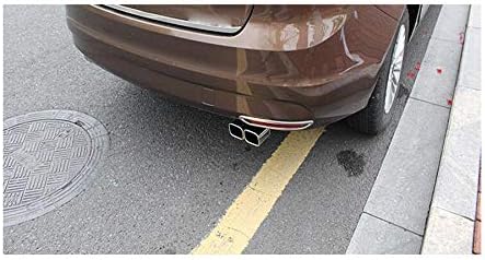 1pcs Silver Double Exit Stainless Steel Exhaust Tail Rear Muffler Tip Tailpipe Trim For Ford Focus Hatchback 2012 2013 2014 2015 2016 2017 2018 2019 2020 2021 2022 2023 2024