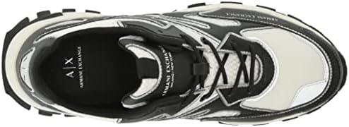 A | X ARMANI EXCHANGE Men's Chunky Sneaker, Black + Off White, 8 | Image 4