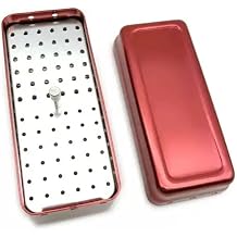 Red Endo Files Aluminium Box Disinfection التعقيم حالة التخزين Bur Holder Stand Organizer Box 72 Holes