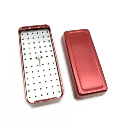 OUBO Red Endo Files Aluminum Box Disinfection Sterilizing Storage Case Bur Holder Stand Organizer Box 72 Holes