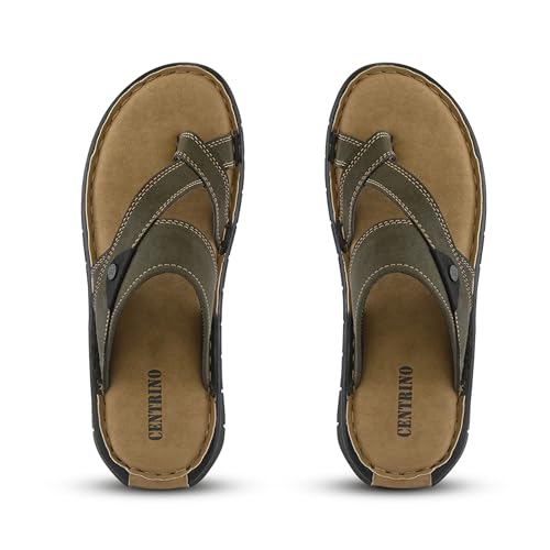 Image of Centrino Men's Sandals | Stylish Strap Sandal with Grip Insole | Thong Sandals with Comfortable Flip-Flop with Cushioned Footbed | Comfortable Casual Footwear for Office, Travel & Walking (9582)