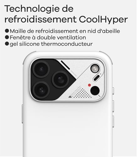 Protection composite multicouche coque iPhone 17 Pro Max noire évite la surchauffe