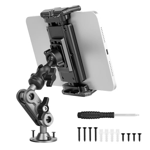 Evekea Tablet Mount for Truck, 360°Rotation Adjustable iPad Holder for Car, Aluminum Tablet Mount Compatibility with All 4.7'-12.9' iPad Pro Samsung Galaxy Kindle Fire Tablets