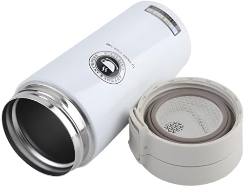 Image of Zentro Travel Coffee Mug Leak Proof -380 ML One Click Lid Stainless Steel Coffee Cup for Car, Office & Daily Commute with Secure Lock & Easy Clean Design (White)