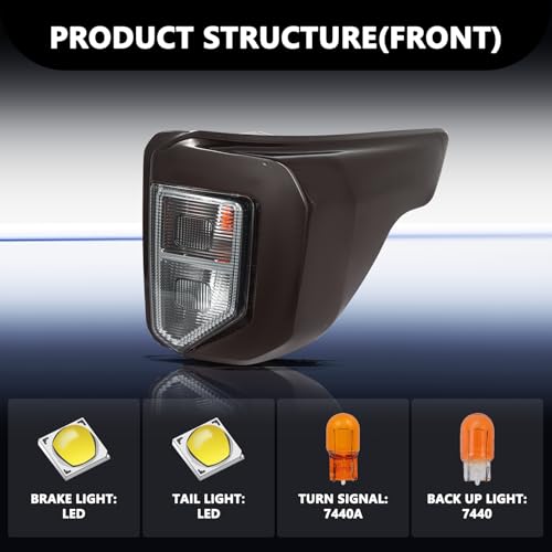 Image of Aosky LED Tail Light Assembly Compatible with 2020-2024 Ford Explorer Base /XLT /Limited /Platinum Rear Taillight Brake Signal Lamp (Dark Red Housing Smoke Lens)