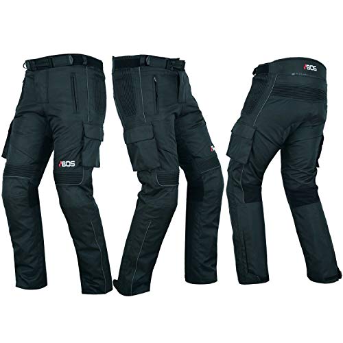 Herren Motorradhose mit Protektoren und Reflektoren – Textil Motorrad Hose für Sommer und Winter – (M, Schwarz 6066)