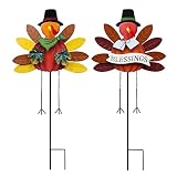 hogardeck Thanksgiving Decorations Outdoor, 2 Packs 34" Turkey Decorative Garden Stakes for Thanksgi