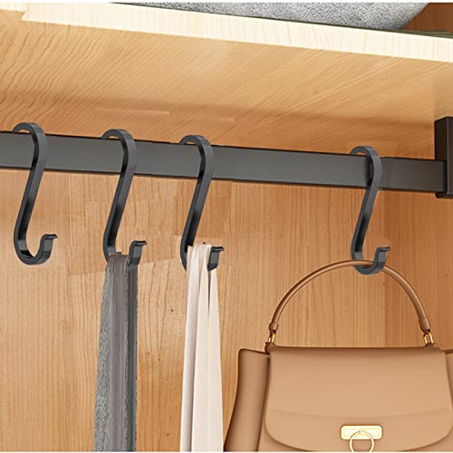 15Pcs S Shaped Hooks Matte Finish S Hooks Aluminum Heavy Duty S Hooks For Hanging Plants Coffee Cups Pots And Pans Clothes In Kitchen Bathroom Workshop Garden, Matte Black #TOP4