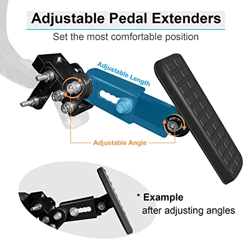 DriFeez Gas and Brake Pedal Extenders for Short Drivers People Driving Cars, Go Kart, Ride on Toys, Adjustable Length and Angle Auto Vehicles Brake and Accelerator Pedals (Version DF-YCQ200)