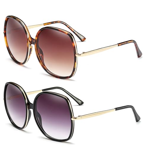 Image of Freckles Mark 70s Super Oversize Square Sunglasses for Women Vintage Rectangular Plastic Frame
