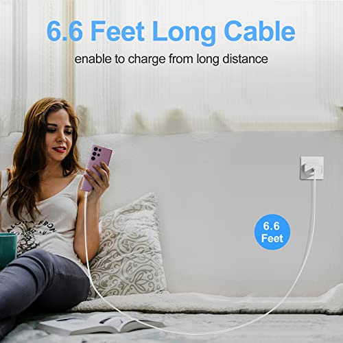 S23 Usb C Super Fast Charger, 25W Pd Type C Fast Charging Wall Charger Block With 6.6Ft Phone Cable For Samsung Galaxy S23 Ultra 5G/S23+/S23/S22/S21/S20/Ultra/Plus/Fe, Note 20/10, A71/A53, Galaxy Tab #TOP6
