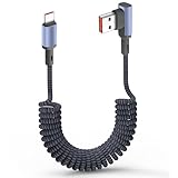 【Câble de recharge USB A vers USB C enroulé】 La conception à rétraction par ressort rétracte automatiquement le câble à une longueur compacte de seulement 30 cm, ce qui permet de garder l'intérieur de votre voiture, votre bureau ou votre sac de voyage bien rangé et organisé. Le câble s'étend facilement jusqu'à 1,6 m, ce qui le rend parfait pour recharger votre téléphone pendant vos trajets quotidiens ou pour vous connecter à Car CarPlay pour une navigation fluide pendant que vous conduisez.
