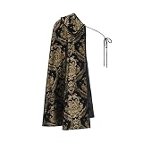 Willyacos Tudor Cape Men Medieval Renaissance Costumes Noble Tudor King Costume Cape Ren Faire Half Shoulder Cloak (Black Golden, One Size)