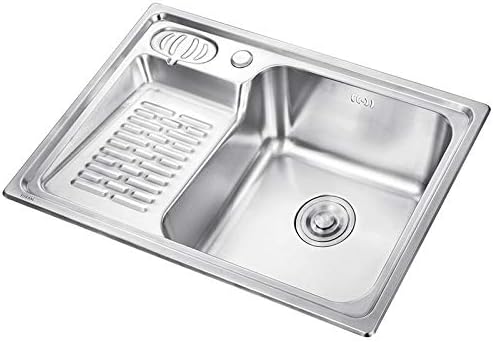 Laundry Tub Balcony Household Stainless Steel Laundry Sink with Washboard One-Piece Large Made Kitchen Sink