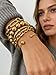 FOURPG Gold Bracelets Set for Women Trendy Chunky Stackable Gold Round Beaded Bangle Cuff Bracelets Fashion Paperclip Link Chain Non Tarnish Gold Plated Stack Jewelry Accessories Gifts