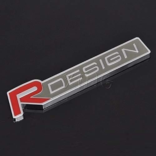 Red R DESIGN Badge Emblem Decal Logo Sticker Rear Boot Side Wing Fender Suitable for Volvo C30 V40 V50 V60 V70 V90 S40 S50 S60 S90 XC60 XC90 Fits All Models