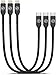 GALVANOX Short Lightning Charging Cable (3 Pack) Apple MFi Certified USB C to Lightning 1ft Braided Charger Cords Compatible with iPhone XR/11/12/13/14 Pro Max (Black)