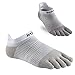 Injinji Women's Run Lightweight No-Show Socks (Medium/Large, White/Sand)