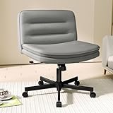 COMHOMA デスクチェア あぐら ソファチェア オフィスチェア グレー 疲れない椅子 90°~130°ロッキング角度 肘掛けなし 座面広い ホイール付き回転 10cm高さ調節可能 軽快な小型のソファ 一人掛け 小さなスペース CH314-GRAY