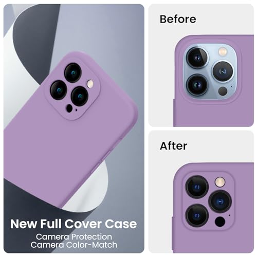 Image of FireNova Designed for iPhone 13 Pro Max Case, Silicone [Camera Protection] Phone Case, Soft Anti-Scratch Microfiber Lining Inside, 6.7 inch, Light Purple