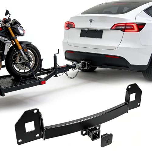 Tesla Model Y Tow Hitch Upgraded Fit for 20202026 Model Y 2 Inch Rear Tow Hitch Receiver Adapter Powder Coated Steel Bolt-On Installation Not for Model 3 S X