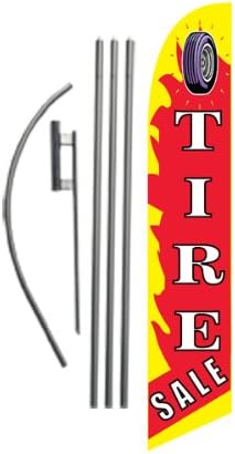 Kit de bandera de swooper de plumas de 15 pies, incluye kit de postes de 15 pies con espiga de tierra