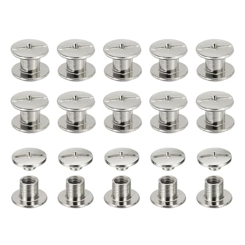 Vis Chicago M5 x 6 mm en acier au carbone PATIKIL pour reliure et cuir x60