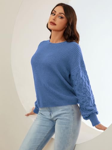 Womens Sweaters Long Sleeve Tops 2024 Sweatshirt for Women Fall Fashion Shirts Crewneck Cute Pullover Solid Clothes4