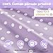 Mi Zone Purple Twin Size Sheet Sets Kids Polka Dot Sheets for Girls 100% Cotton Percale Soft Sheet Set, Flat Sheet, Fitted Sheet, Pillowcase, Breathable All Season Bed Set, Fits up to 14