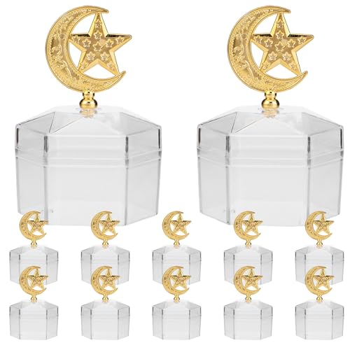 Cabilock 透明キャンディボックス12個:結婚式やパーティーの記念品に最適な六角形のキャンディボックス - スナック、お菓子、チョコレート用の透明プラスチック製お菓子容器