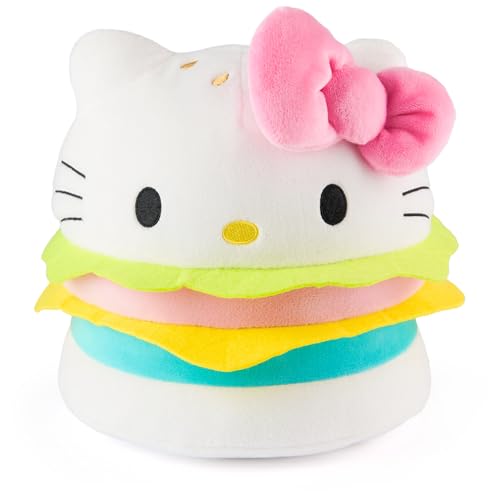 GUND Sanrio Official Hello Kitty Hamburger Plush, Collectible Plush Toy, Stuffed Animal for Ages 1 and Up, Pink/White, 8”