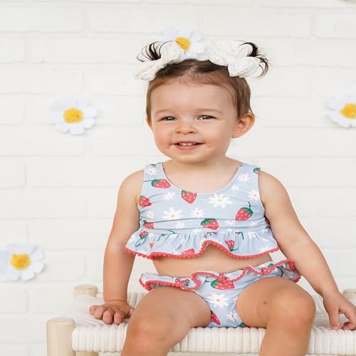 Lucikamy ASDF-ASQTIXCTNGD-QA4 Toddler Baby Girl Two Piece Swimsuit Bikini Set Sleeveless Floral Print Tankini Bathing Suit Beach Swimwear thumb #1