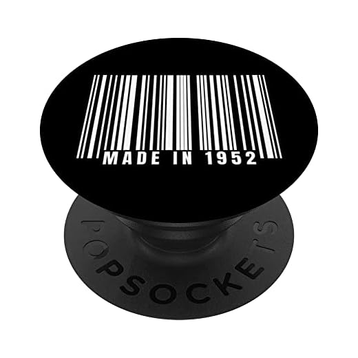 Código de barras hecho o nacido en 1952 cumpleaños en el año 1952 PopSockets PopGrip Intercambiable