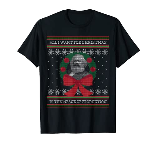 'Seize the Means of Production' Camiseta de Navidad estilo suéter Camiseta
