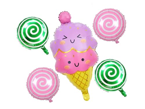Image of ARV ZONE Sweet Donut Balloons, Ice Cream Foil Balloons, Candy Birthday Party Decorations Girls Kids Birthday Baby Shower,Birthday Balloons, Donut theme birthday decorations (Icecream 8th)