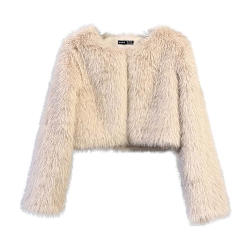 Chaqueta de invierno para mujer con forro polar cálido y pelo sintético