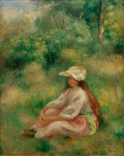 Pintura mural en lienzo Renoir Jeune Fille de alta calidad para salón y dormitorio 60x90