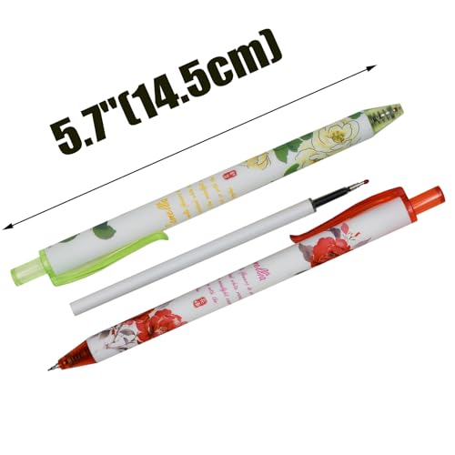 12 piezas bolígrafos flor camelia retractables 0.5mm miniatura 4