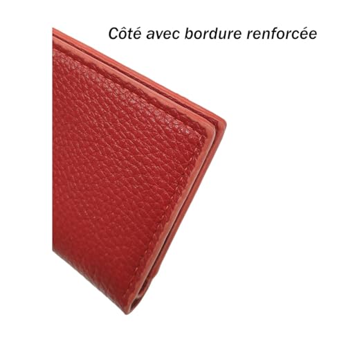 LOLUNA® Porte-Cartes en Cuir, pour Billets, Carte de crédit, Visites et Fidelités pour Femme et Homme - Rouge – vue 5