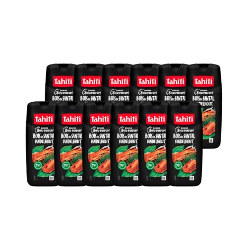 Tahiti - Gel douche - Parfum 8H - Bois de Santal - Format Économique - 12x250ml
