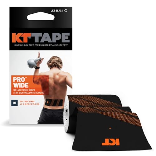 KT Tape Pro Synthetic Kinesiology Athletic Tape 10 Count 10 Precut Wide Strips