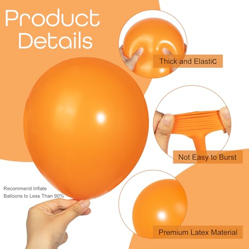 Image of Ouddy Party 129Pcs Orange Balloons Arch Garland Kit 18 12 10 5 Inch
